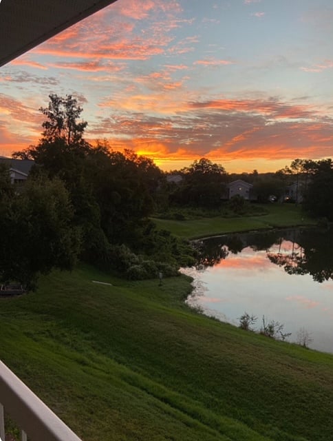Sunrise view off the condo balcony
