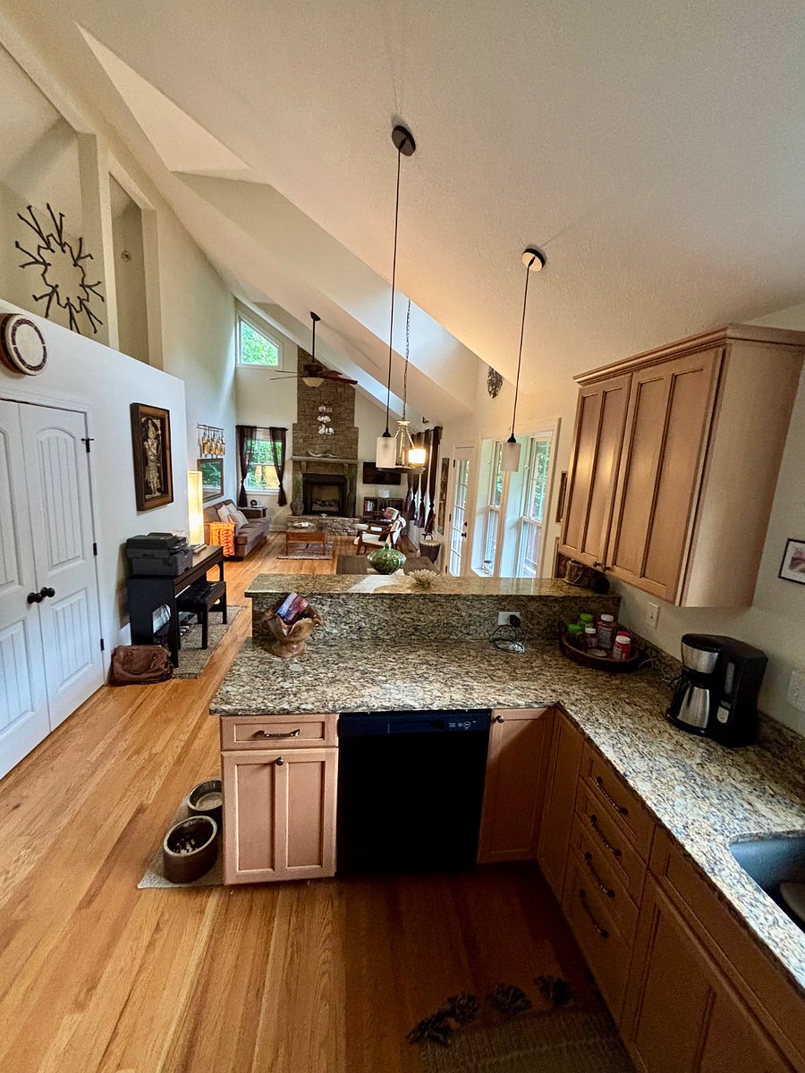 Open concept living and dining area.