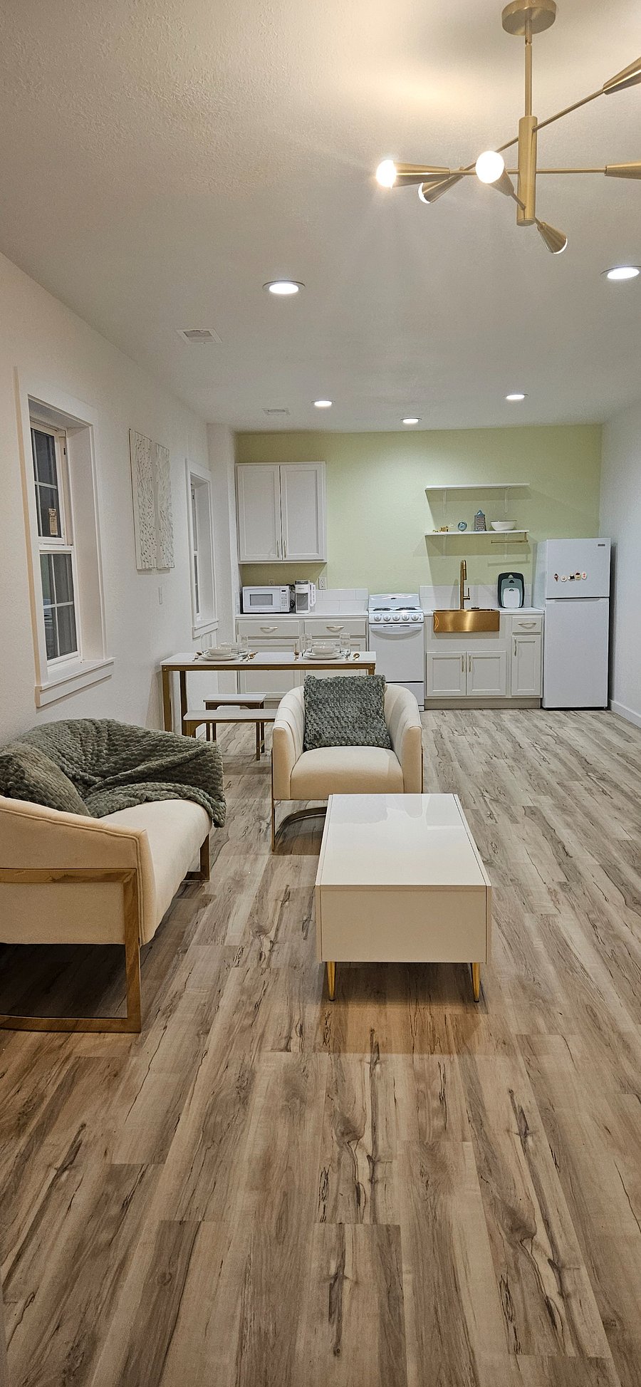Living room and kitchen space