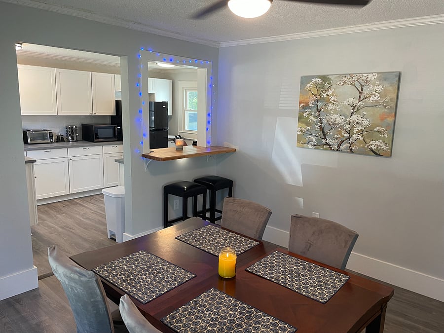 Dining room into kitchen.