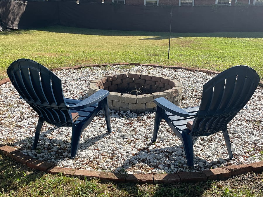 Backyard fire pit.