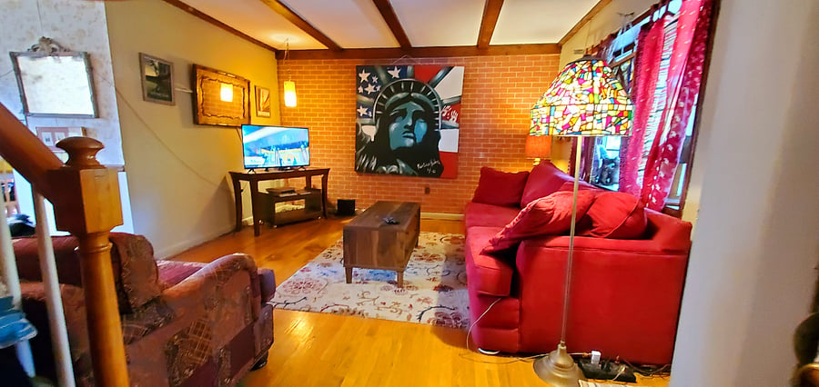 Living Room has Vizio Smart TV w/loads of streaming channels.