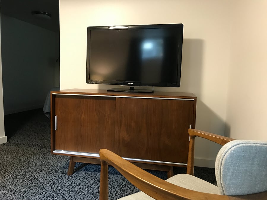 In Living Room - TV with Roku for streaming.