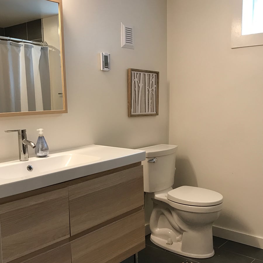 Bathroom with bidet toilet. 