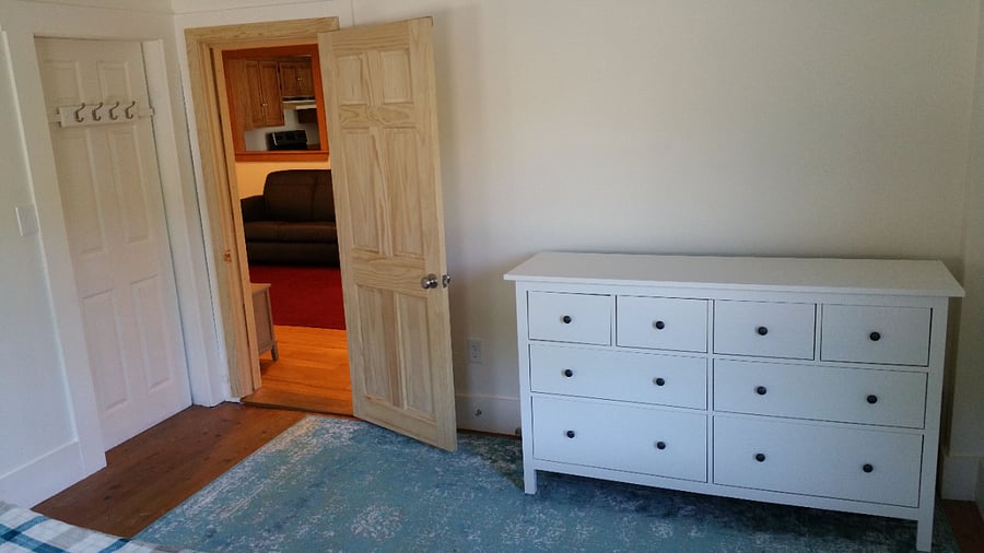 Large, roomy bedroom dresser.