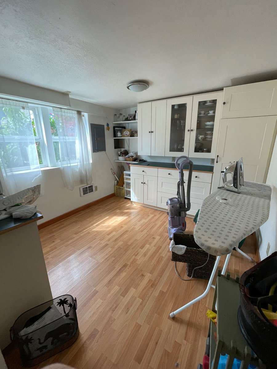 Shared laundry room and crafts space. Can set up light cooking area.