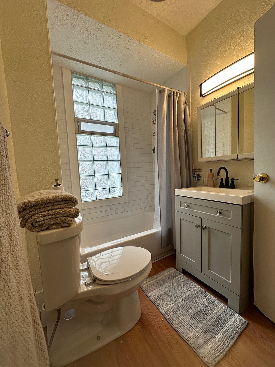 Bathroom with lots of natural light