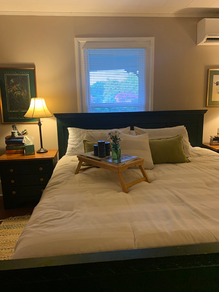Newest renovation- master bedroom with king sized bed.