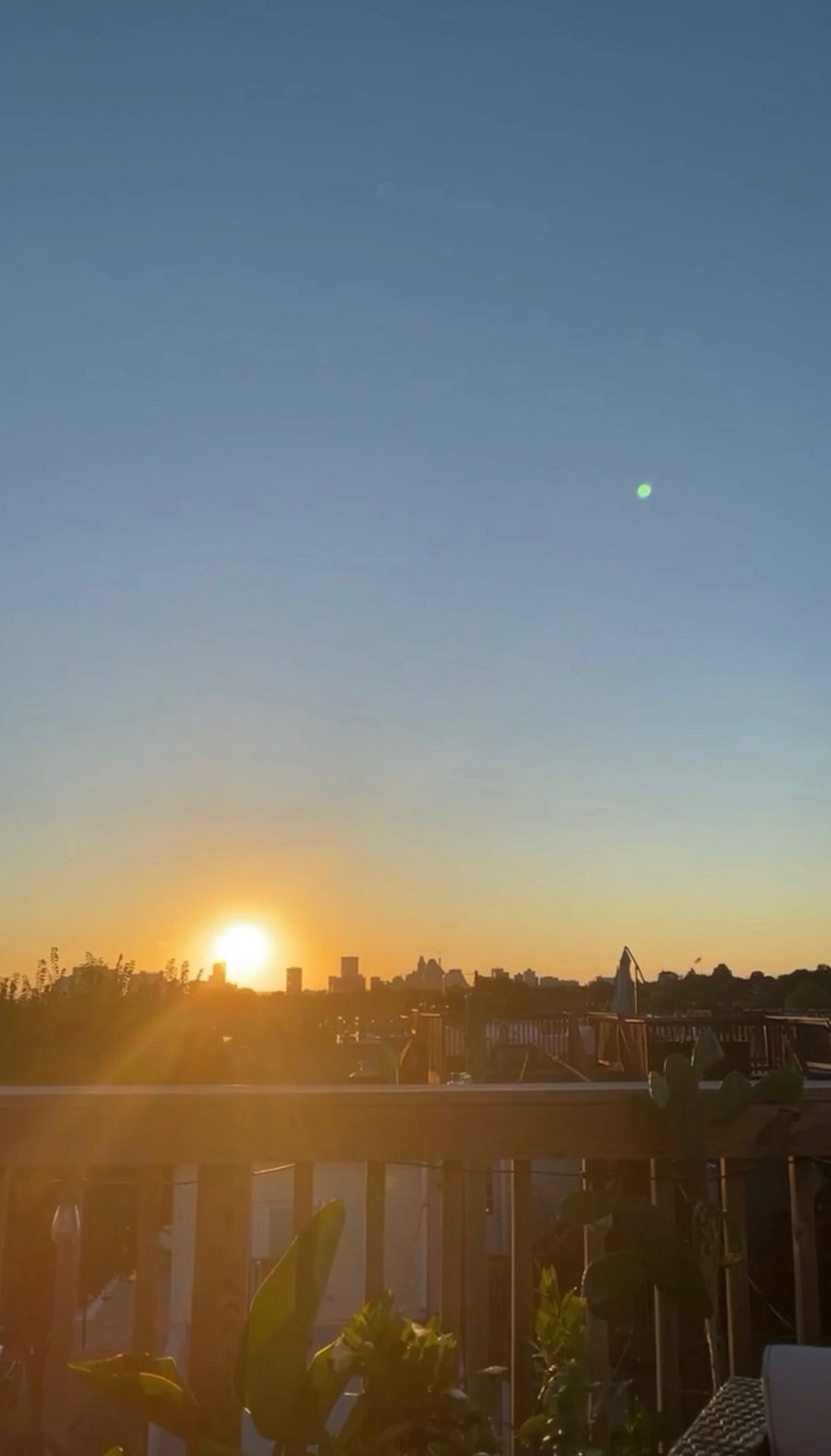 Sunset View from the Rooftop Deck