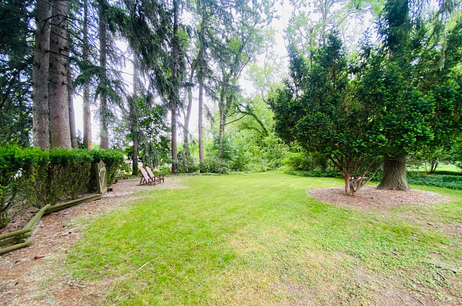 Discover a hidden gem in the backyard beyond the gatea secret garden that transports you to another world. This tranquil bonus space is perfect for immersing yourself in a novel while surrounded by lush greenery and the soothing sounds of nature.