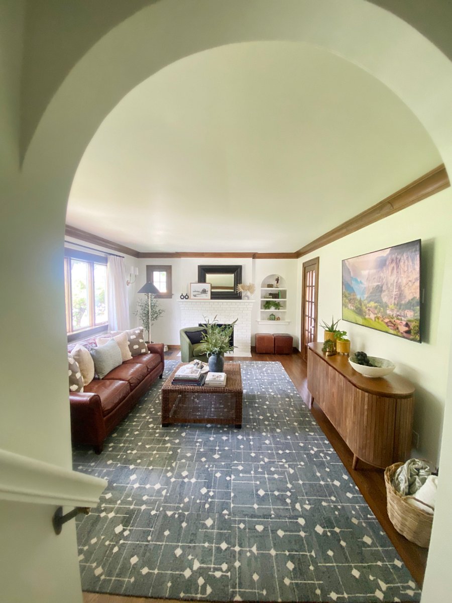 Enjoy the spacious comfortable living room. Door leads to private back patio.