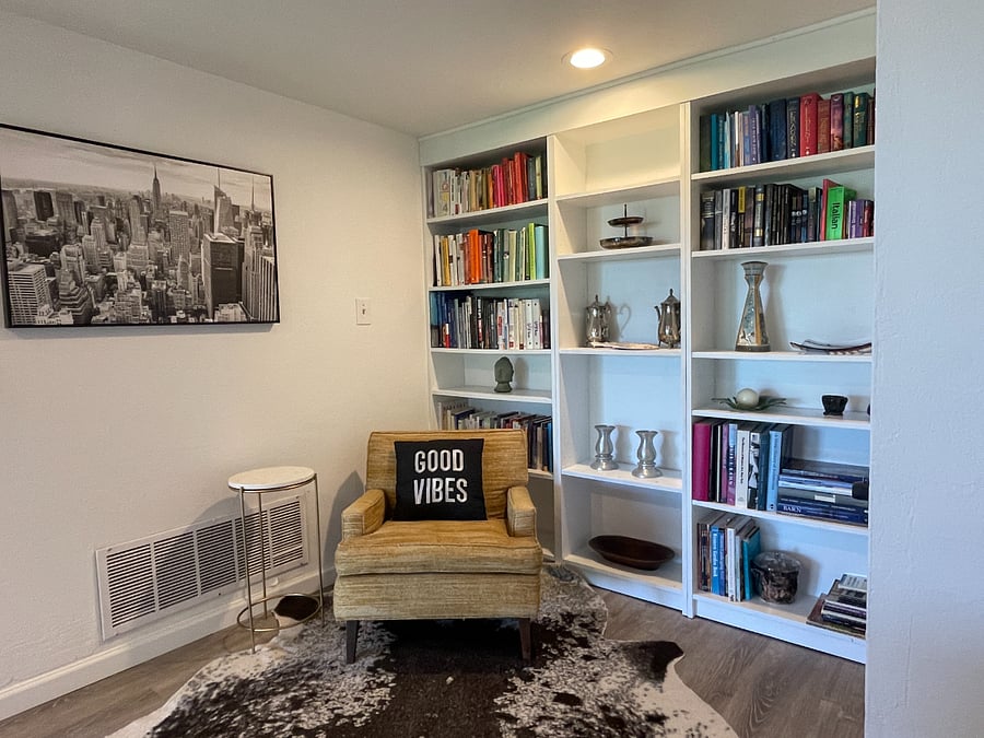 Library off the kitchen.  Perfect for morning coffee. 