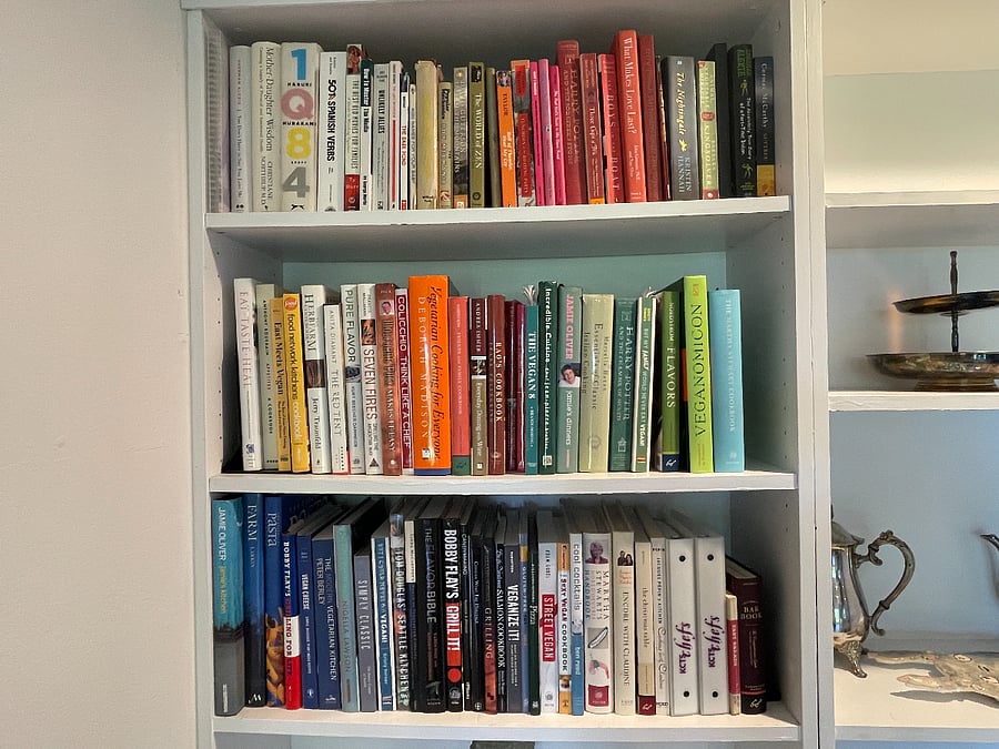 Library of cookbooks and literature.