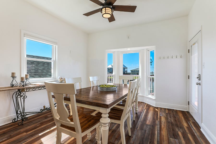Dining area with view.