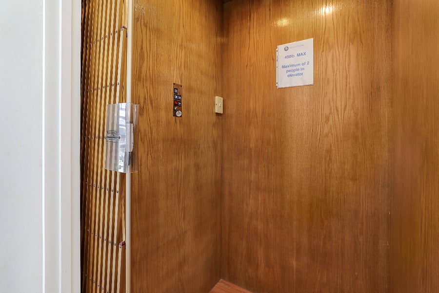 Elevator interior.