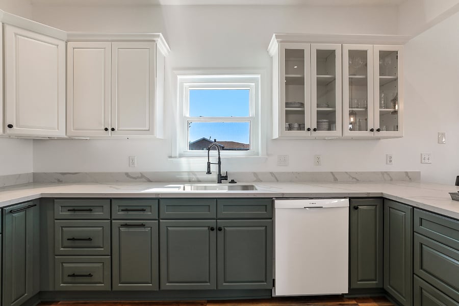 View of sink and dishwasher.