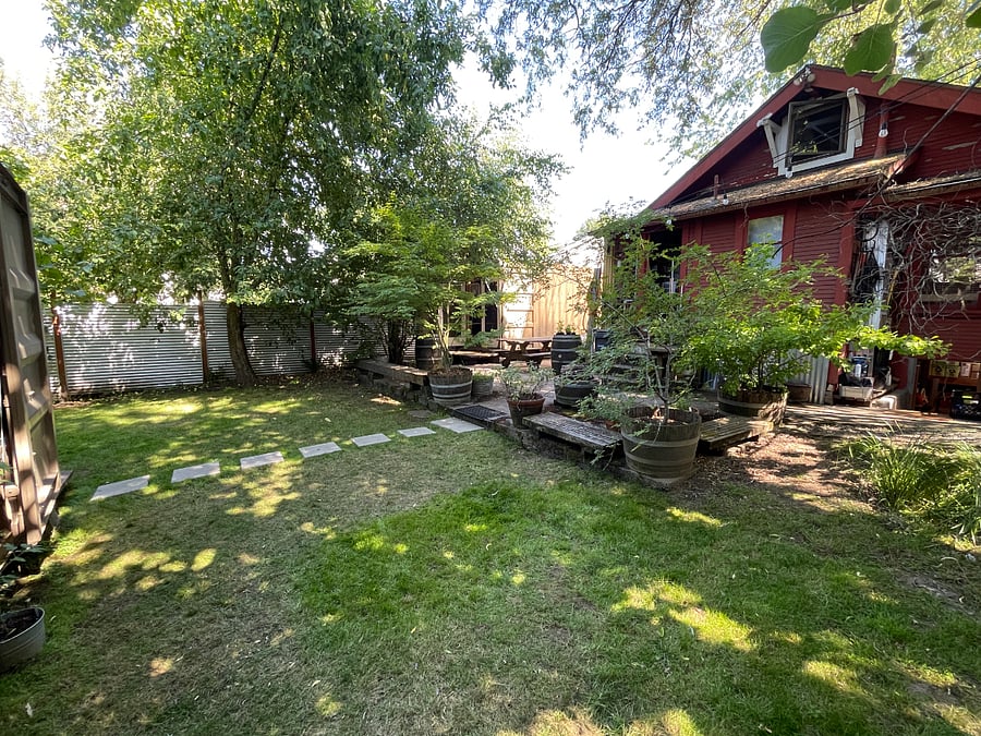 Spacious and private fenced backyard