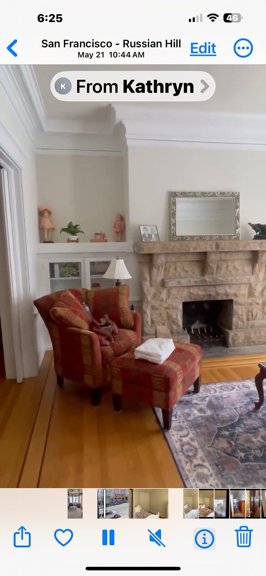 Stone fireplace