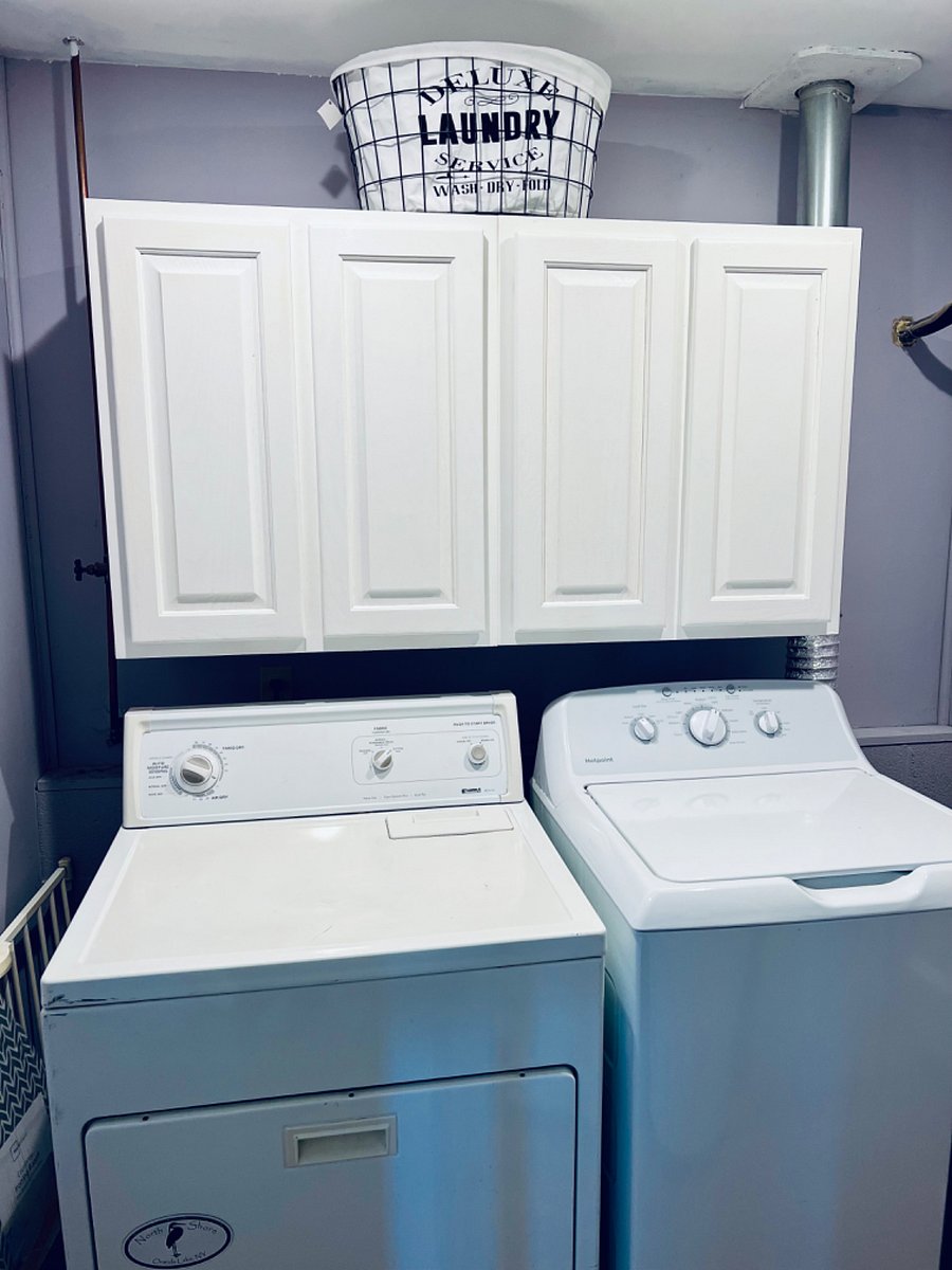 Complimentary washer and dryer for easy convenient laundry. Laundry soap and fabric sheets provided.