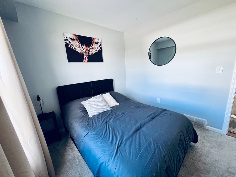 Full size bed offers 3 pull out drawers and USB port access.