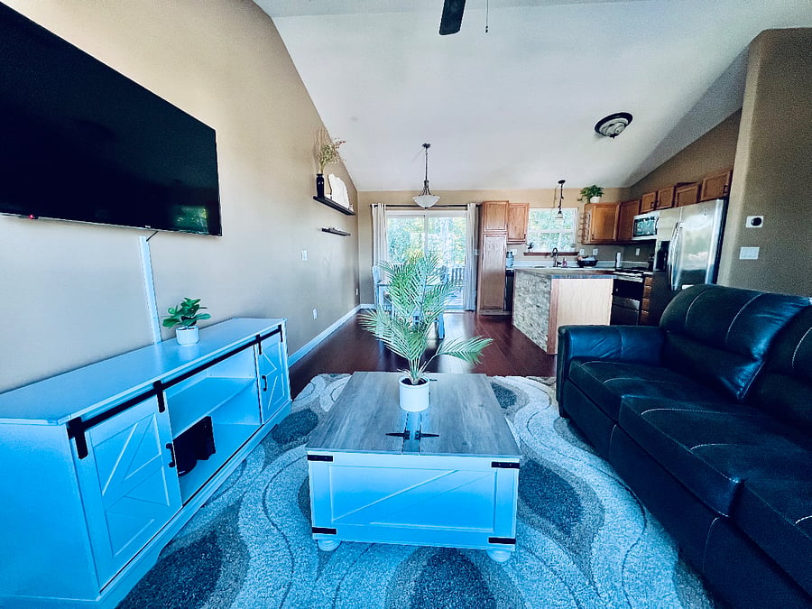 The Birch Tree House offers an open concept where families and friends can spend time quality time together.