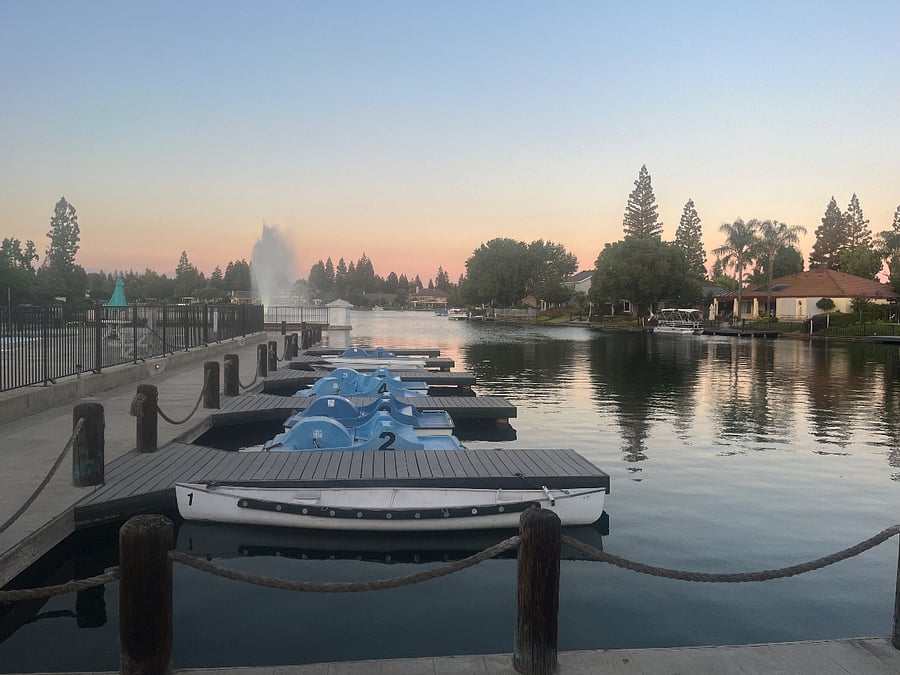 Paddle boats at the club house