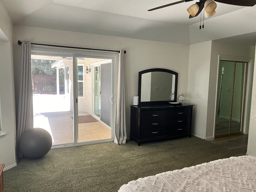 View from bed, master bedroom