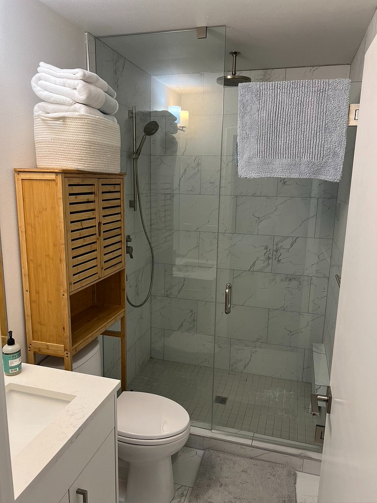 Master bathroom with heated floors