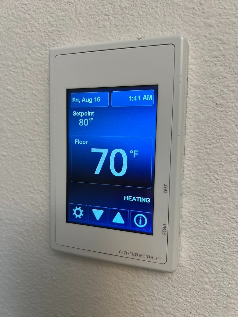 Heated floors in master bathroom