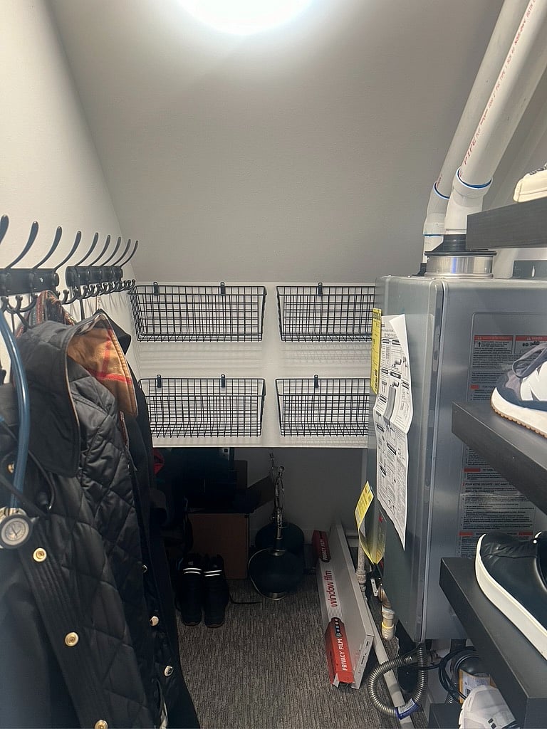 1st floor walk-in closet for coats, shoes, storage
