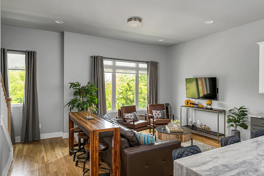 Walk up the stairs to level 2 into our open concept design.