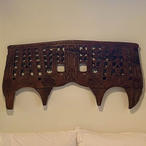 Antique Dutch hand-carved ox plow (1914).