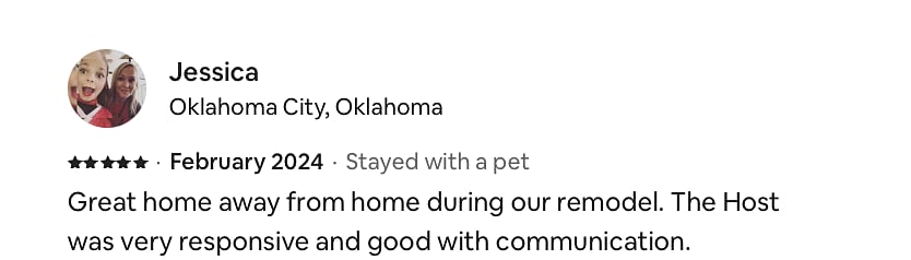 Review from AirBnB