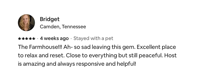 Review from AirBnB