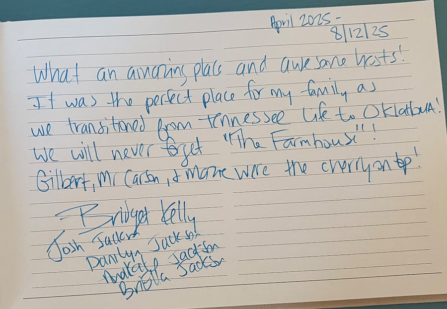 Review from guestbook.