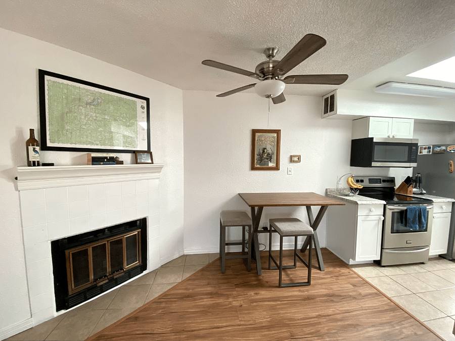 Fireplace with electric insert
