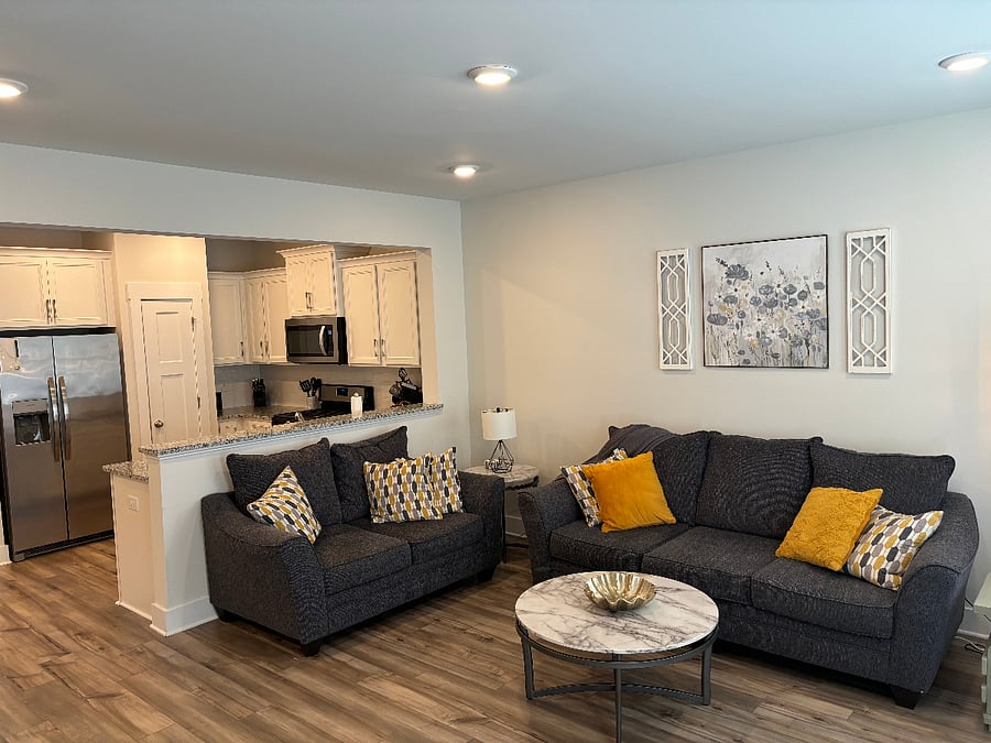 Comfortable couch and loveseat.