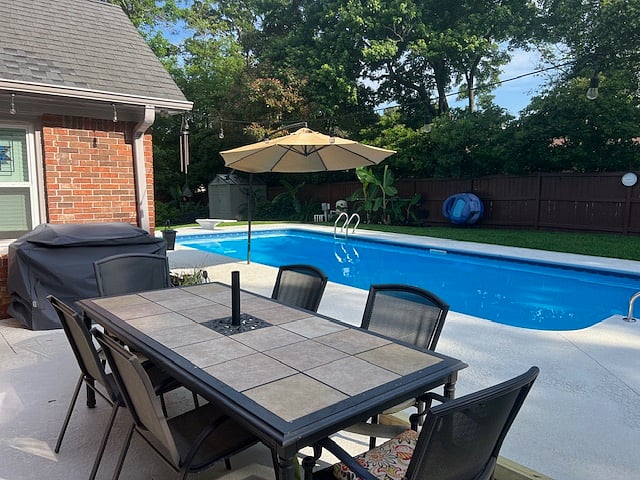 Back yard pool and deck