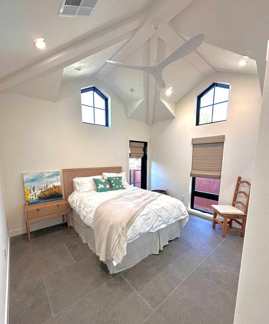 Second bedroom has private deck / sitting area.