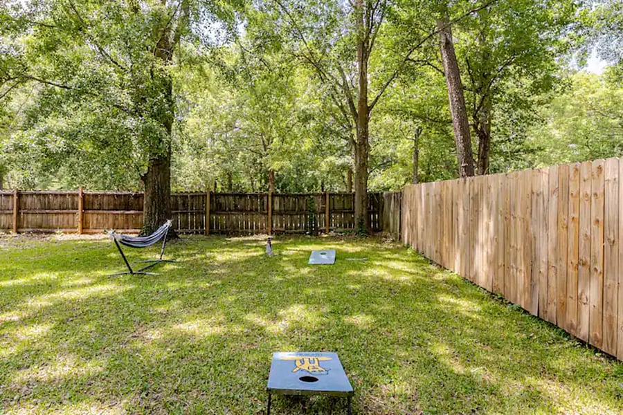 No backyard is complete without the classic cornhole game!