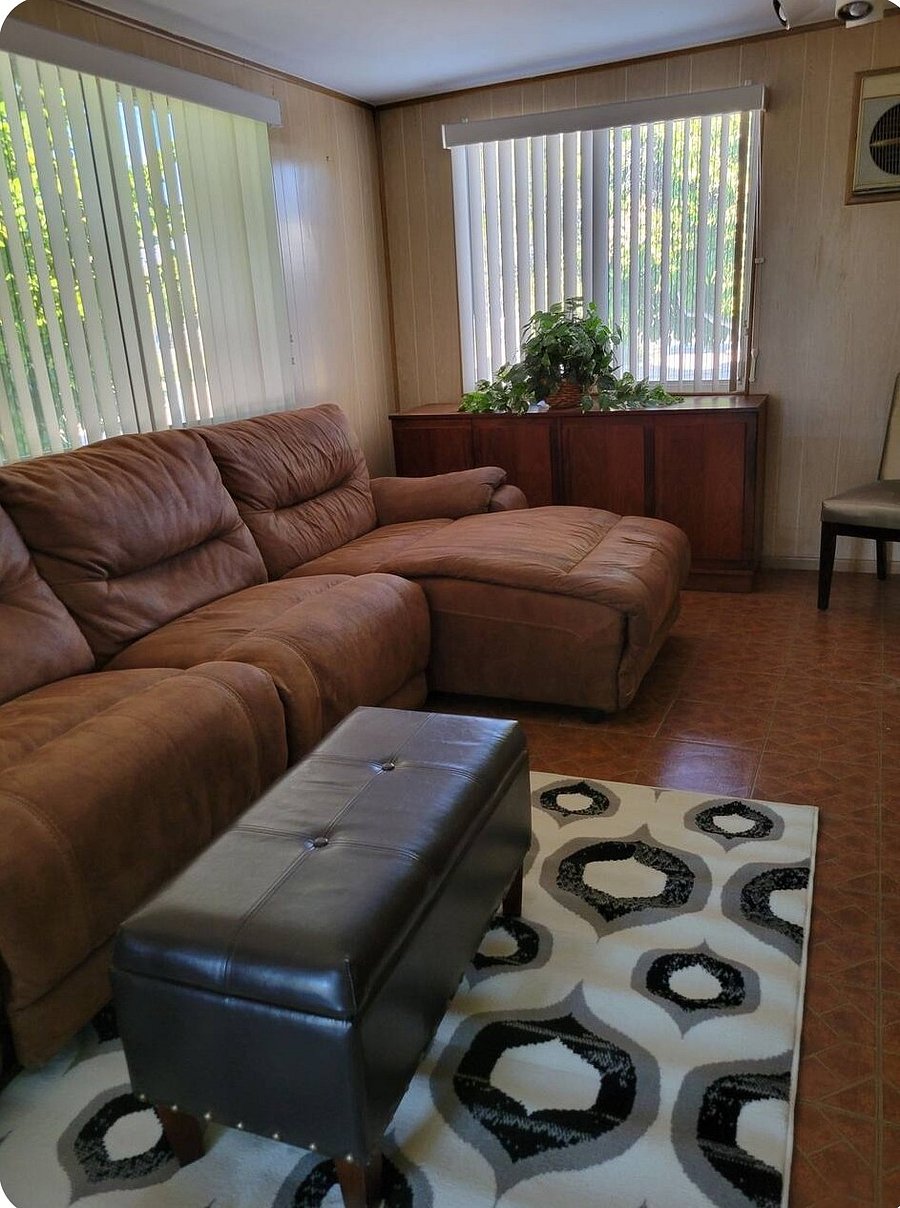 Arizona room with comfy sectional sofa.