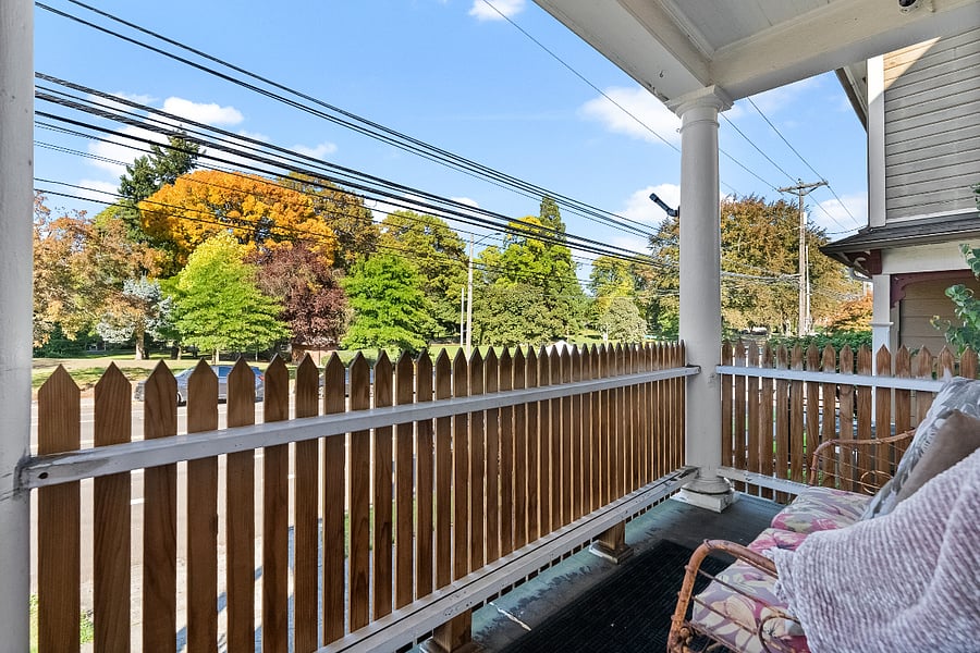 Front Porch of 808 Looking out to Wright Park