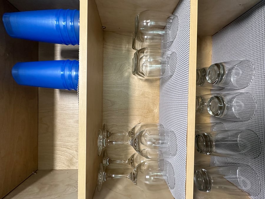 Wine glasses w/stems; stemless wine glasses; plastic drinking cups; drinking glasses; juice glasses.