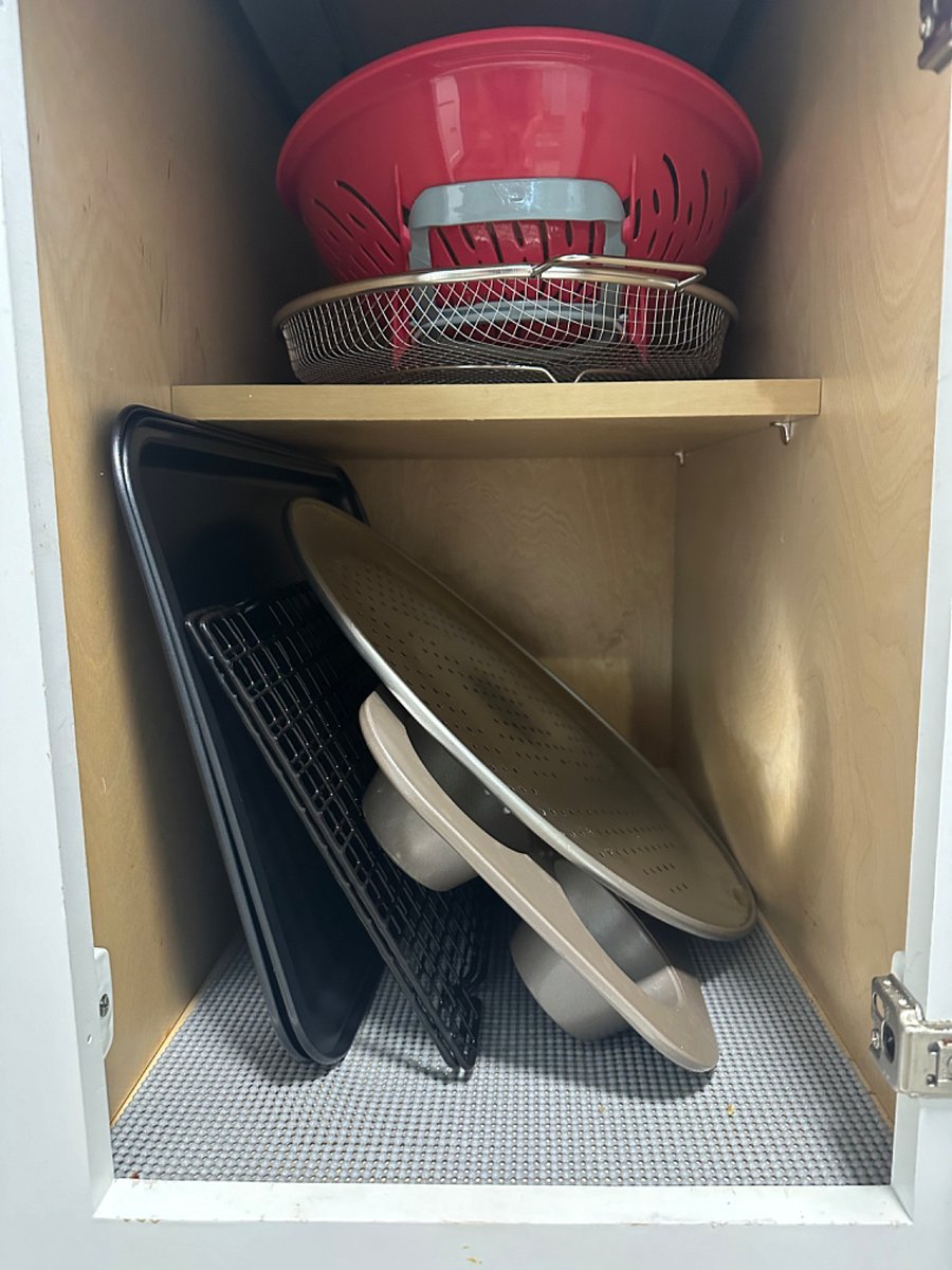 Baking sheet; cooling racks; pizza pan; muffin tin; colender.