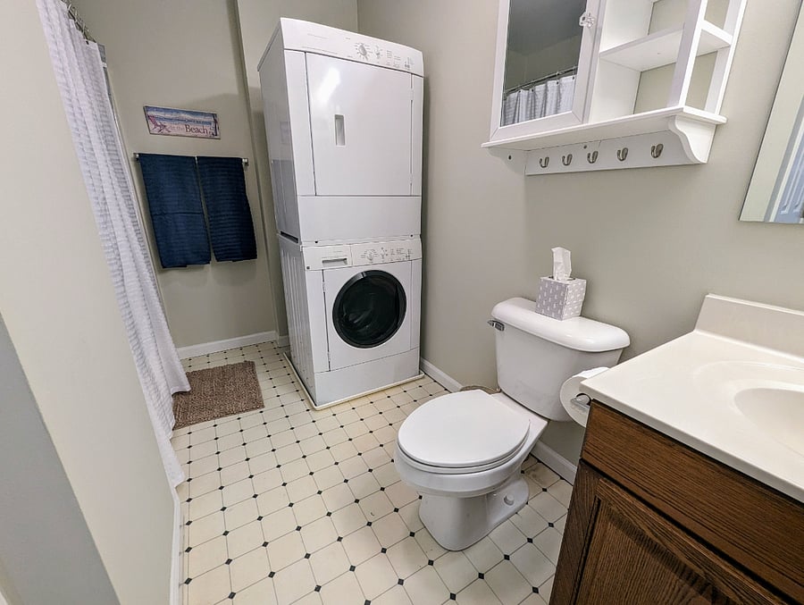 Washer and Dryer in Second Full Bathroom.  Shared with Bedrooms #2 and #3. 