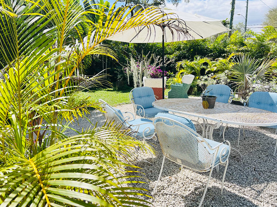 Common seating area in the garden