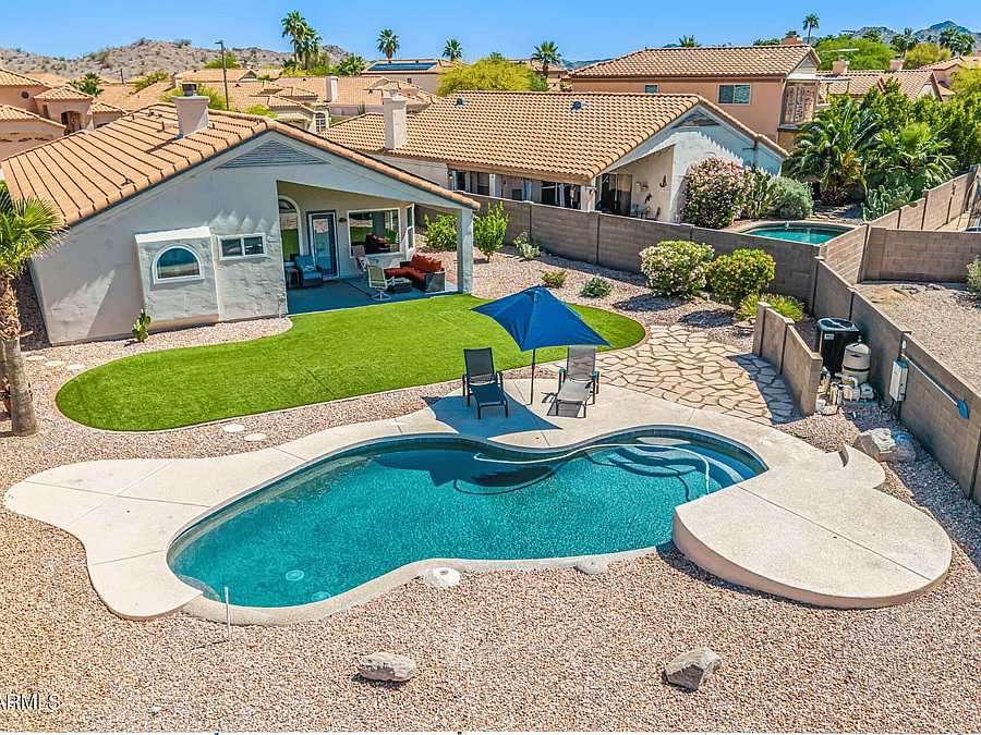 Aerial backyard view