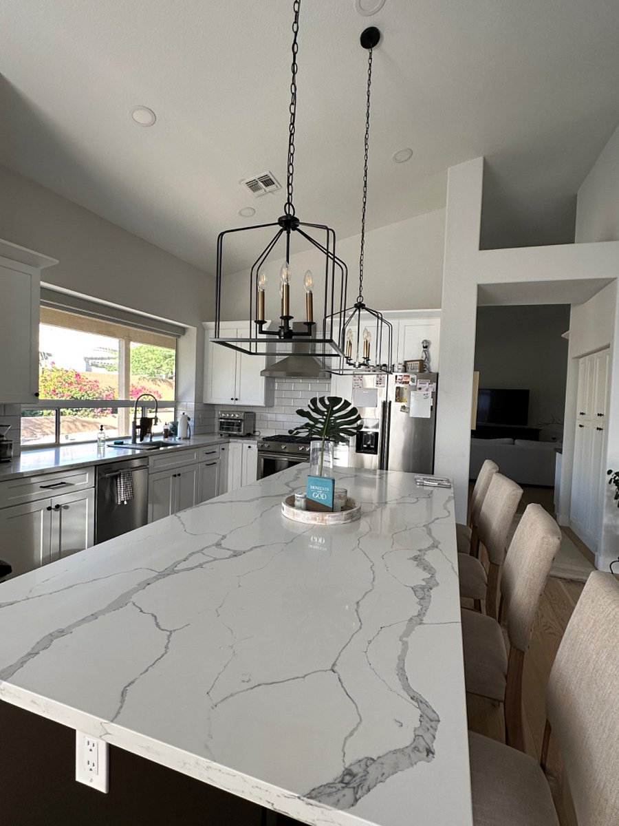 Kitchen equipped with many appliances, coffee maker, microwave, pots and pans, utensils, and lead and cadmium free dish-ware