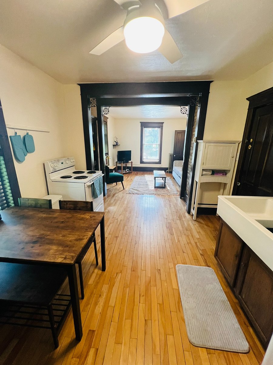 View from kitchen to living room