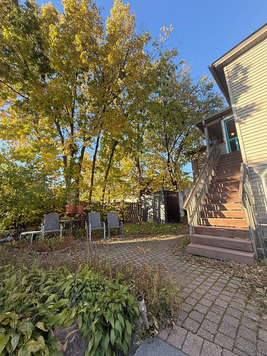 Exterior steps to private screen porch and entrance